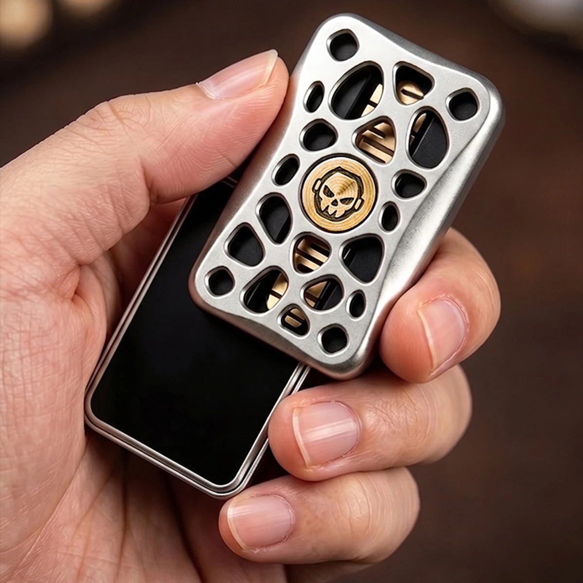 Fidget Toy Metal Infinite Position Push Slider Hollow Out Tuning Fork Push Slider EDC Hand Clicke Stress Relief ADHD For Adult