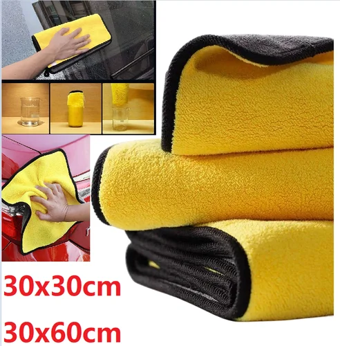 Imagen 2 del producto Toalla de microfibra para lavado de coches, 30x30CM / 30x60cm, paño de secado y limpieza de coche, paño para el cuidado, toalla para lavado de coches, toalla de cocina, 3/5/10 Uds.