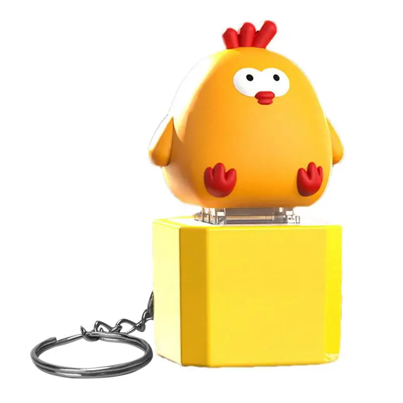 

Keyboard Keychain Fidget Toy Chicken Keycap Mechanical Keyboard Fidget With LED Light And Sounds Fidget Keychain For Kids Girls