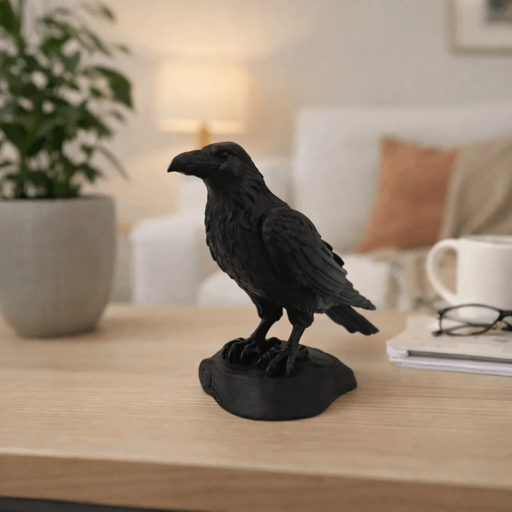 Gifts Gothic Style Crow Statue Crafts Raven Prop 3D Printed Crow Ornaments Home Decoration Bird Ornaments Craft Farm - view 5