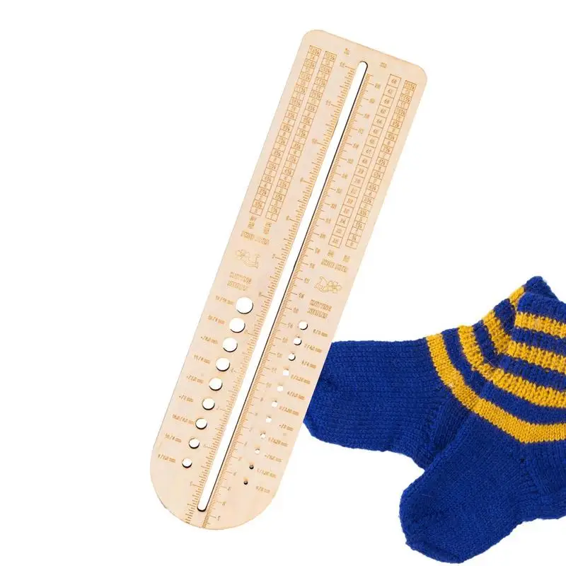 Sock Ruler Tool For Knitting Professional Knitting Tool Portable Durable Gauge Crochet Durable Size Measurement Ruler Tool