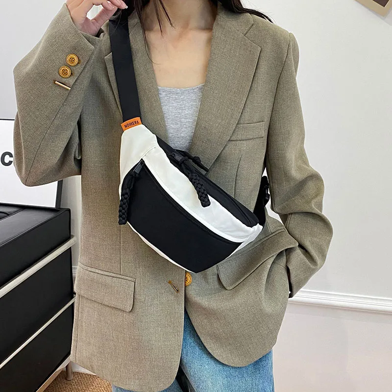 Women's Waist Bag New Fashion Nylon Student Shoulder Crossbody Bag Large Capacity Chest Bag Banana Belt Bags Ladies Handbag