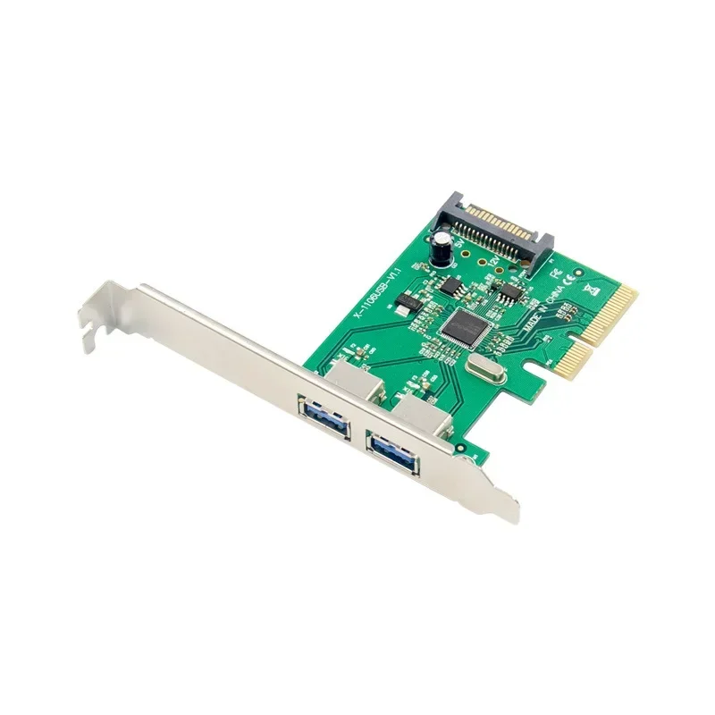

PCIE X4 Card To 2 PORTS USB A 3.1 Two Port Dual USB HUB Pci-e ASM1142 Chip Usb3.1 10gbps Expansion Adapter Card No Power Supply