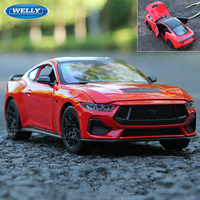 Welly 1:24 2024 Ford Mustang GT Shelby Alloy Sports Car Model Diecasts Metal Racing Car Vehicles Model Simulation Kids Toys Gift