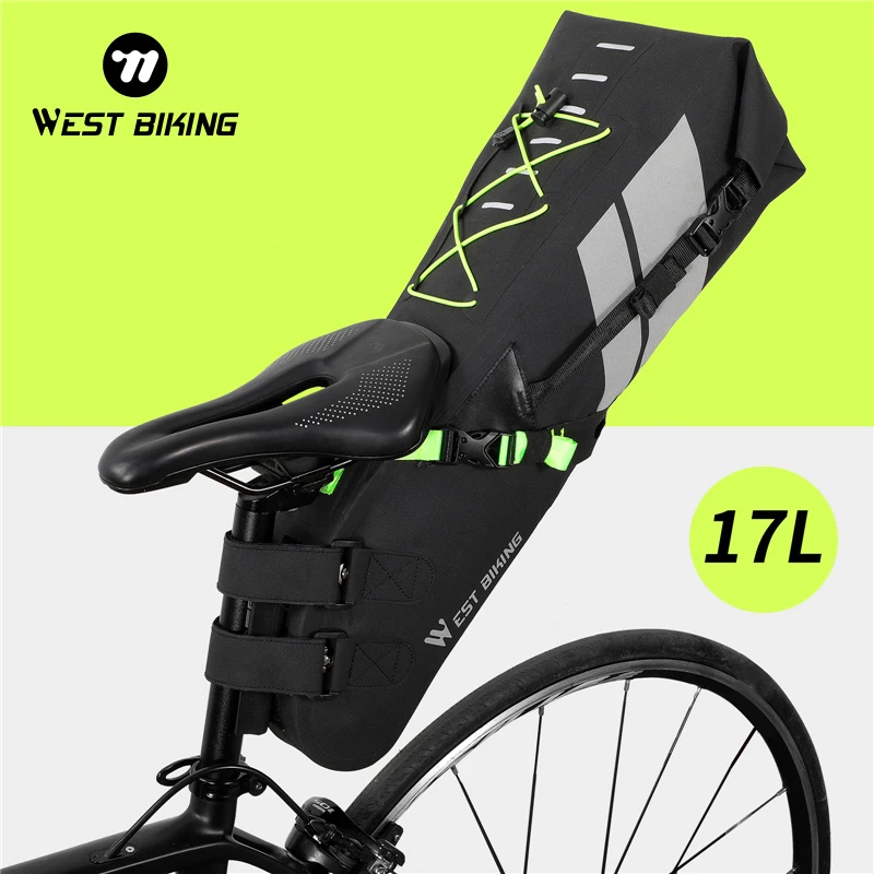 

WEST BIKING Bike Bag Waterproof 17L Large Capacity Bicycle Saddle Bag Cycling Foldable Tail Rear Bag MTB Road Trunk Bikepacking