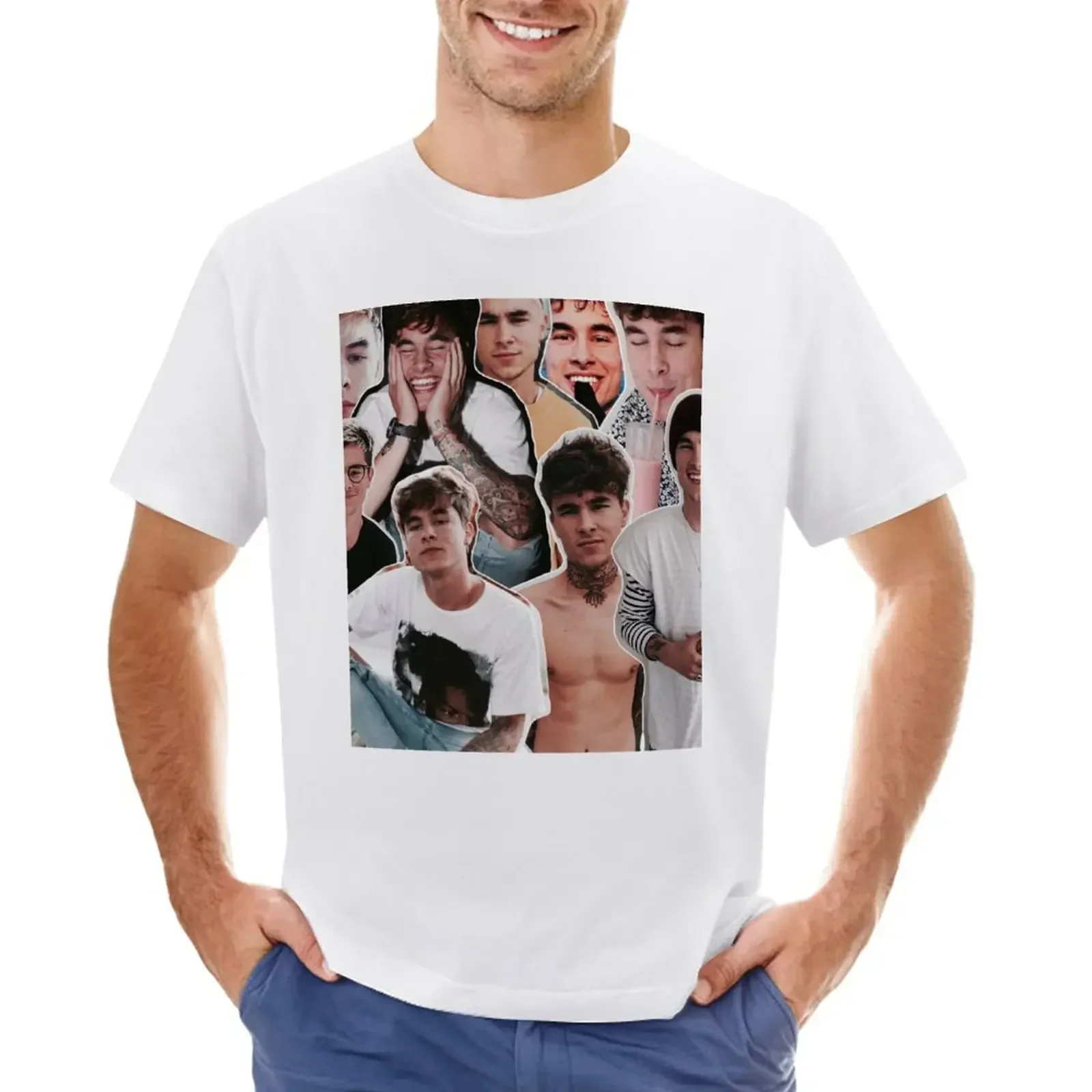 Kian Lawley Collage T-Shirt Blouse oversizeds t shirts men