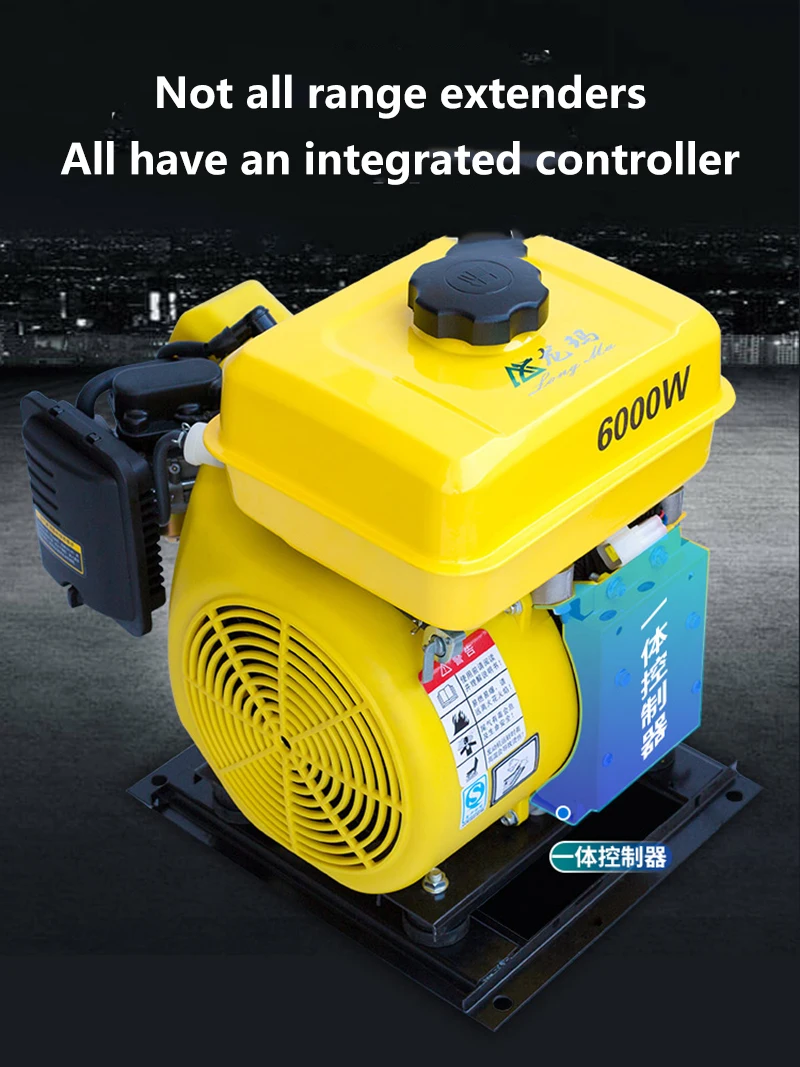 4000W-8000W Intelligent Electric Car Range Extender 48V60V72V Three Wheel Four Wheel Car Inverter Battery Gasoline Generator