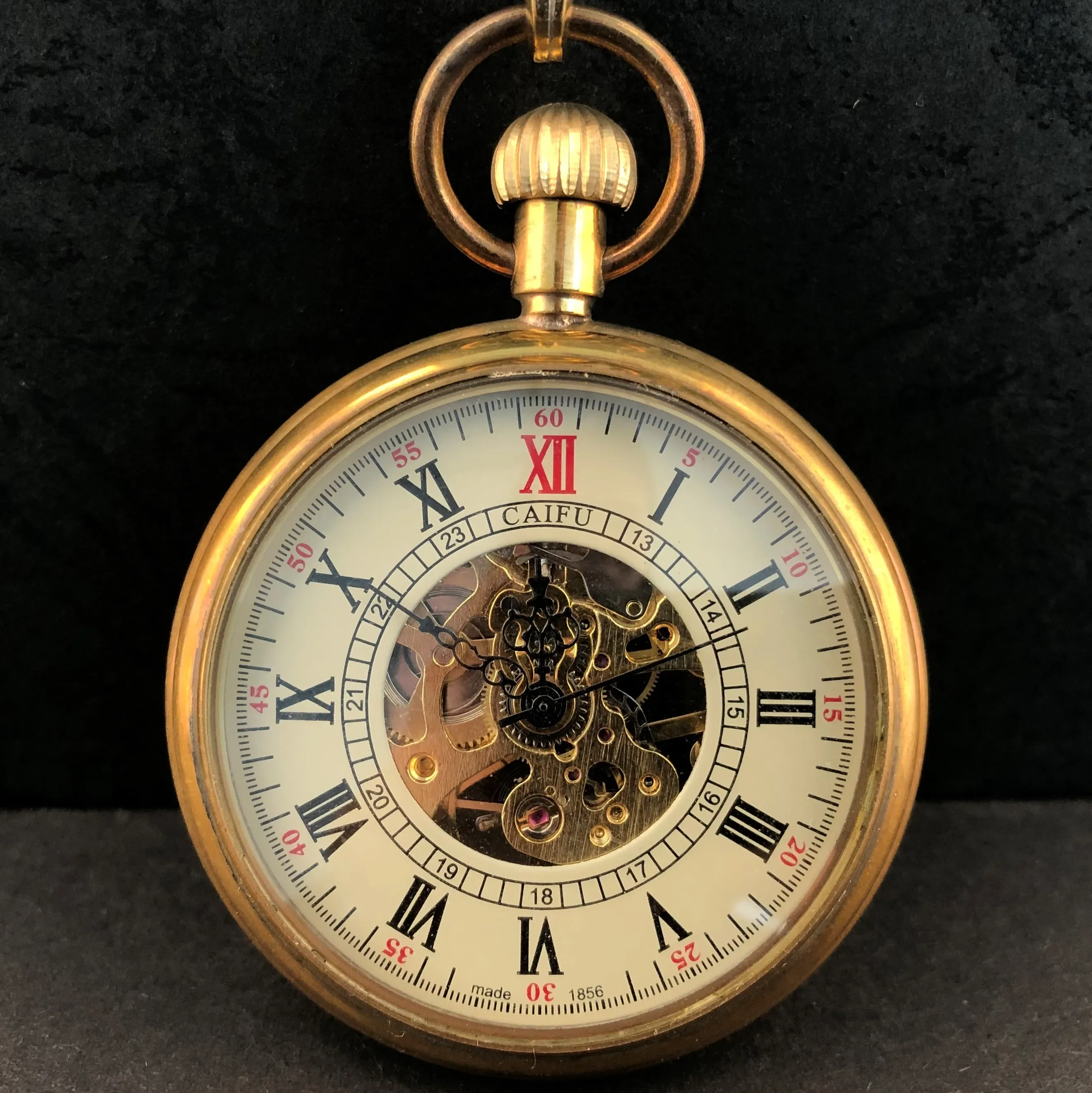 Relógio de bolso mecânico com numerais romanos Display, Vintage Pendant Clock, Cavalheiros, Antigo, Mão, Vento, Presentes