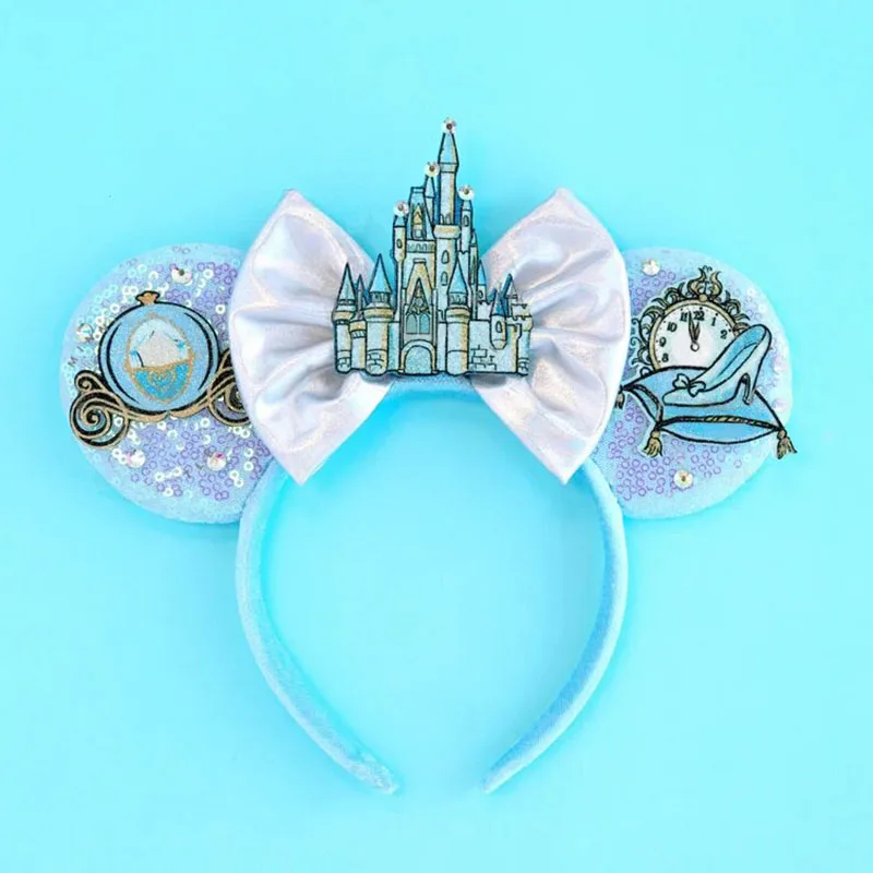 Cinderella Headbands Girls Disneyland Ears Hair Band Women Disney Castle Hairband Kids Pumpkin CoachHeadwear Stitch Headbands