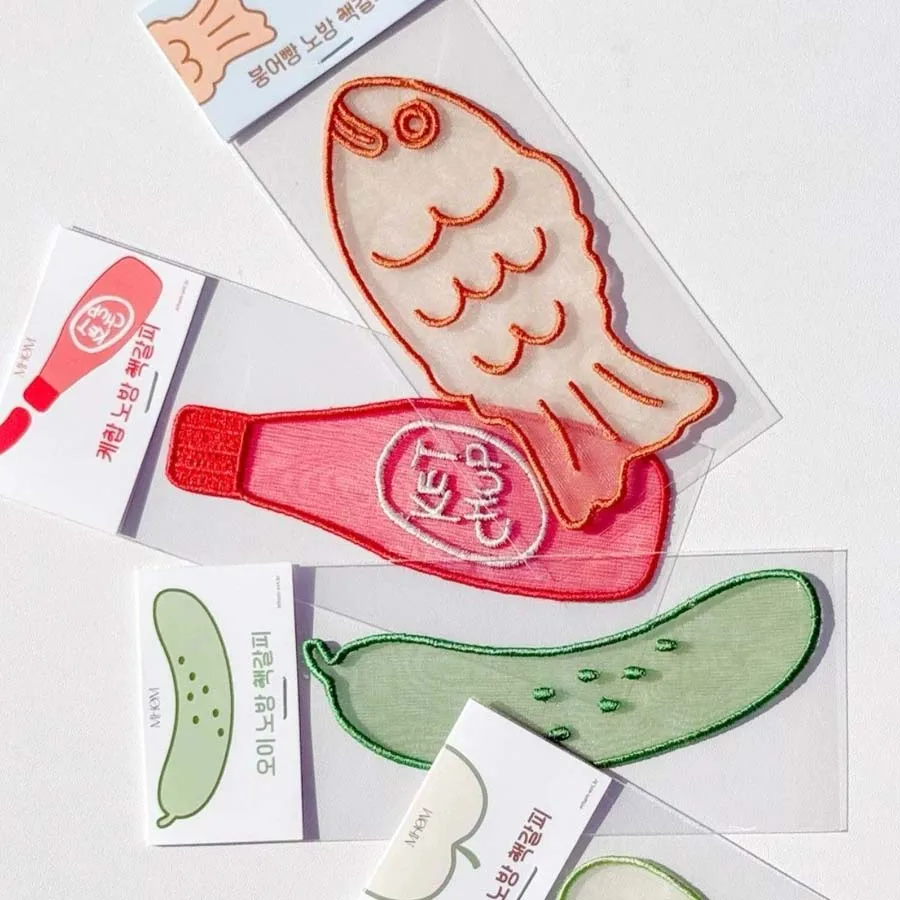 Lovely Food Theme Embroidered Mesh Bookmark Lightweight Page Marker For Book Reading Lovers Decoration Gift