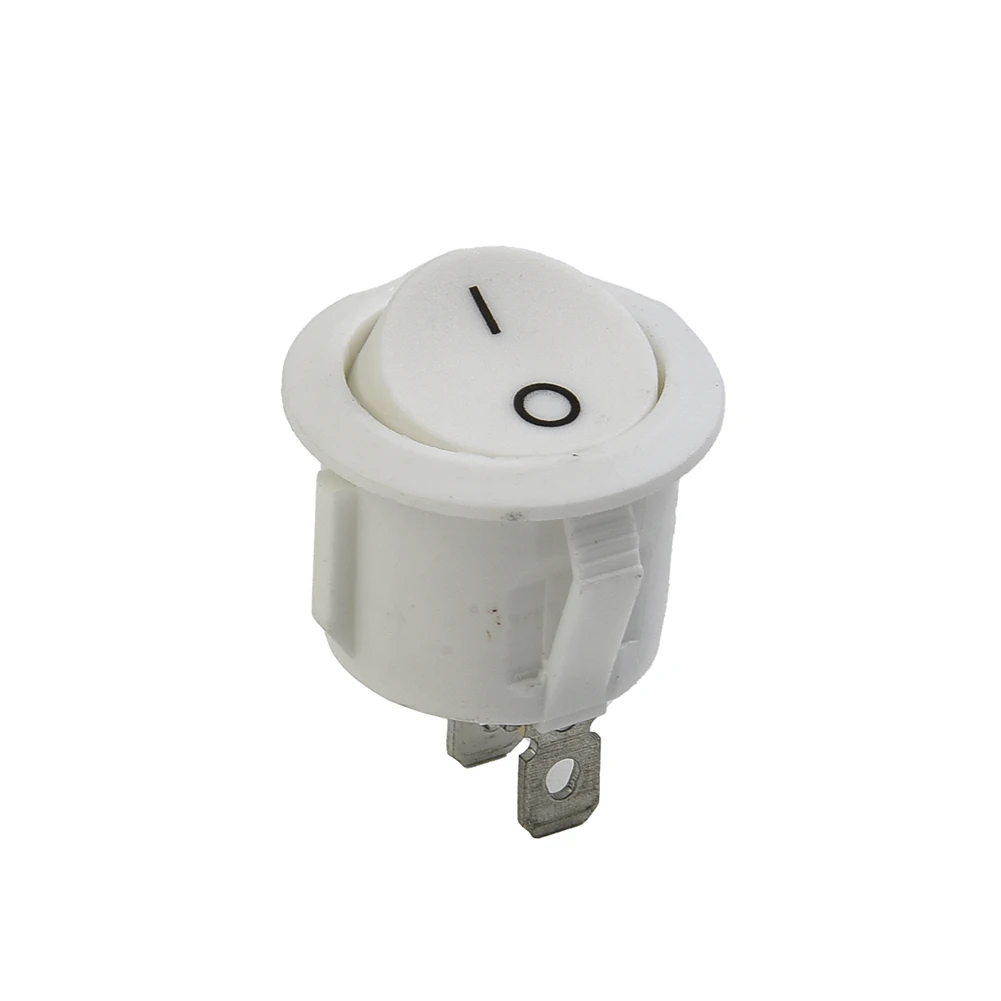 

Pack of 5 Round White Snapin 2 Pin Terminal SPST ONOFF Rocker Switches 20mm Hole Camper van/Motorhome/Caravan/Boat