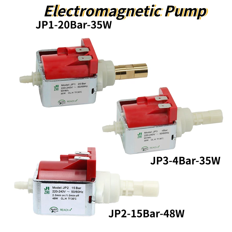 JP1 20Bar / JP2 15Bar / JP3 4Bar AC Plunger Solenoid Pump 35W/48W，for Coffee Maker Steam Iron Floor Washer & Mold Temp Controlle
