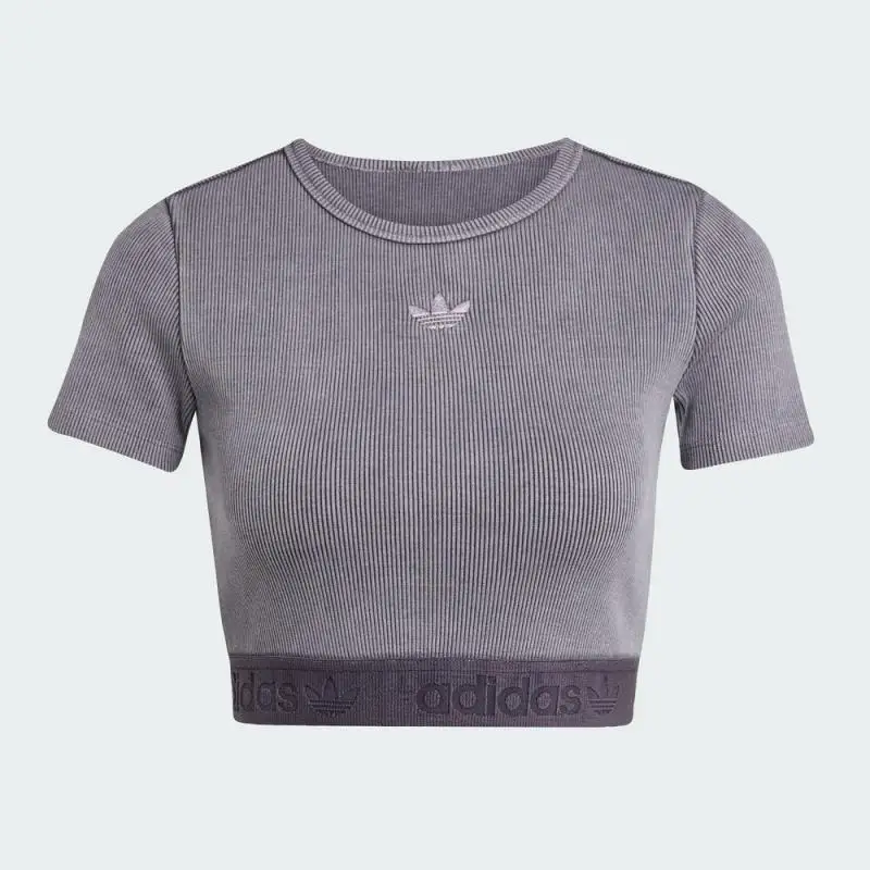 

Женская футболка Adidas Trifolium RIB TEE WA для спорта и отдыха с короткими рукавами JW3573