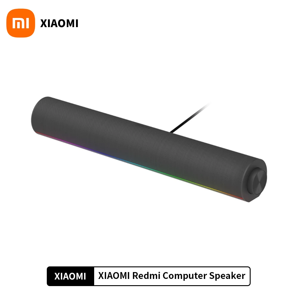 New XIAOMI Redmi Computer Speaker Four-Unit Two-Channel Stereo RGB Ambient Light Bluetooth 5.0 Built-in Microphone Knob Control