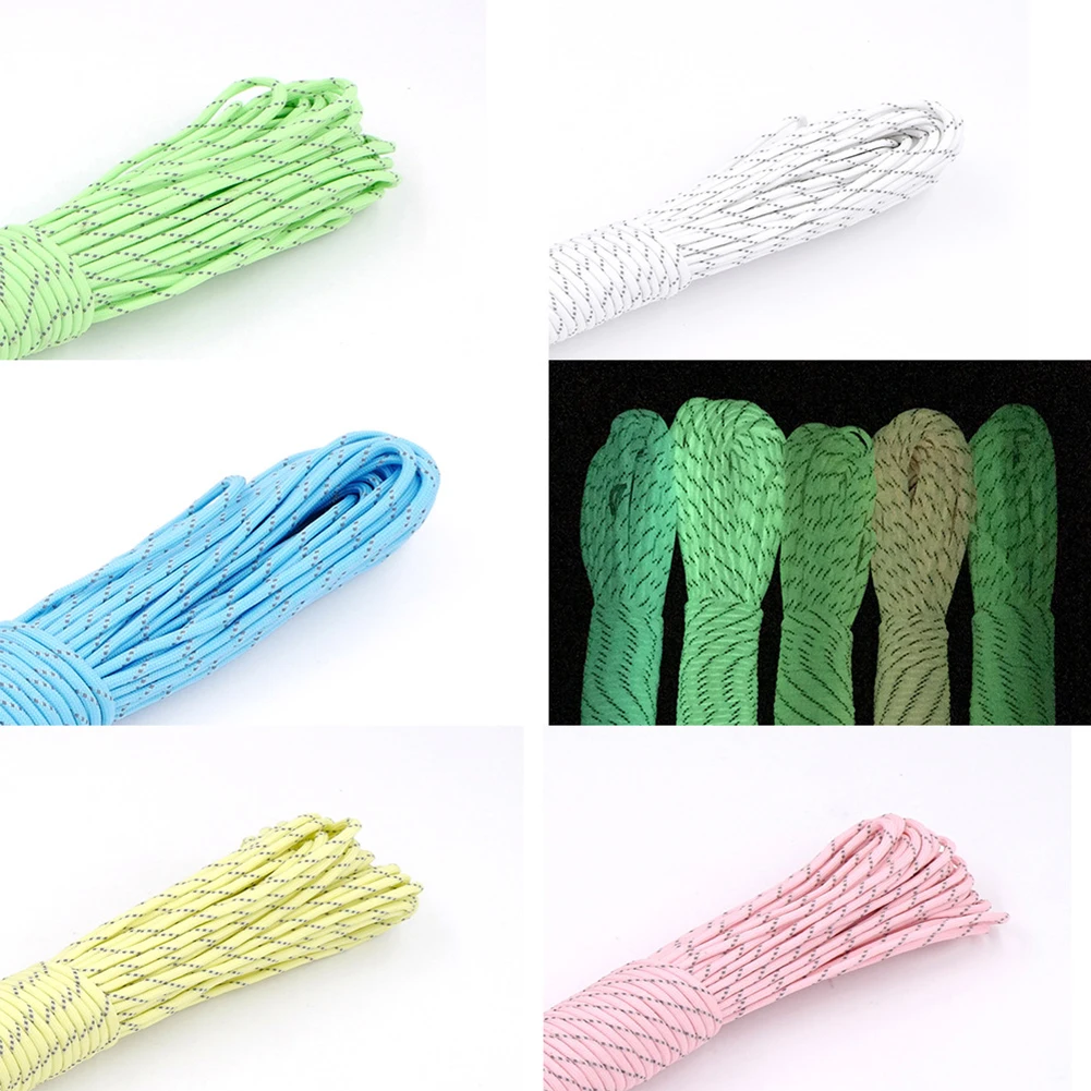 5 m reflektierendes Paracord, Durchmesser 4 mm leuchtende Nylon-Zeltseile, 9 Kerne, Fallschirmschnur, Lanyard Camp Survival-Seil, Camping-Werkzeug – Detail 2