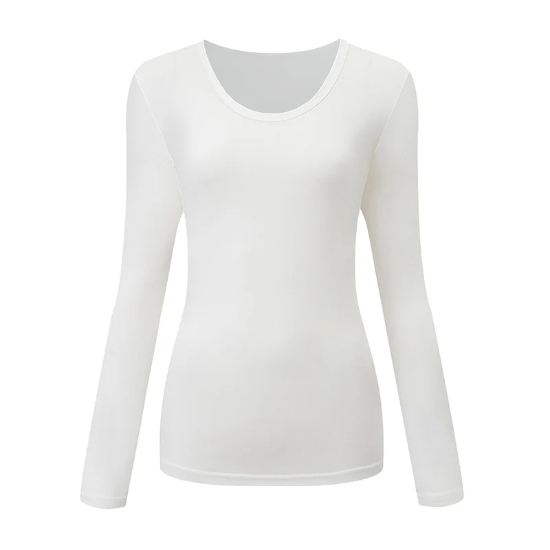 3-Piece Set Of Women's Long Sleeves For Autumn Warm Comfortable Casual Fashionable Low Neck Long Sleeved Top For Home Wear view 2