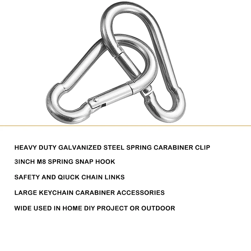 ABUP-30PCS 4Inch Heavy Duty Spring Snap Hook Carabiner, Snap Spring Carabiner Clip For Swing Hammock Gym Outdoor