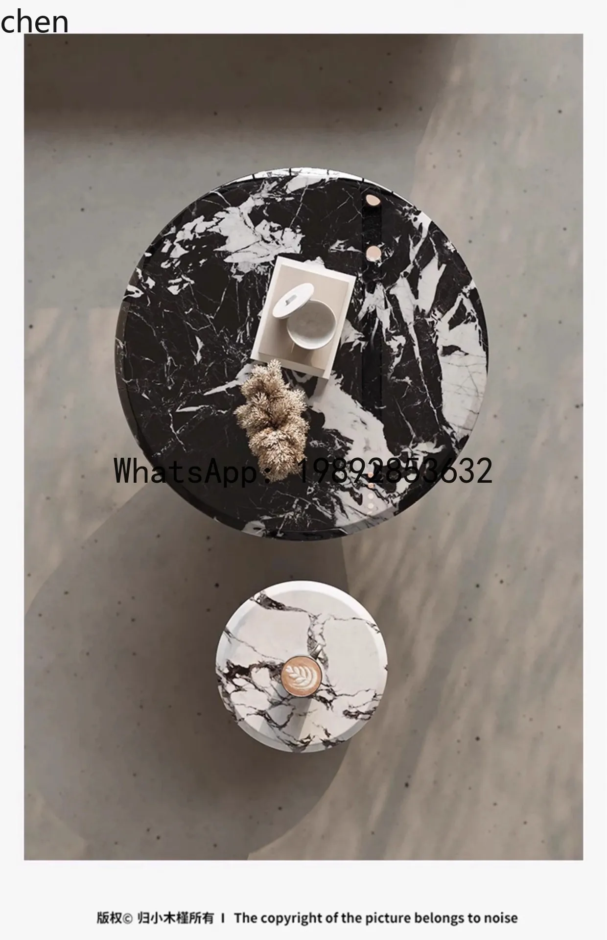 

B-1 Marble Round Coffee Table Luxury Stone Coffee Table High-End Feel