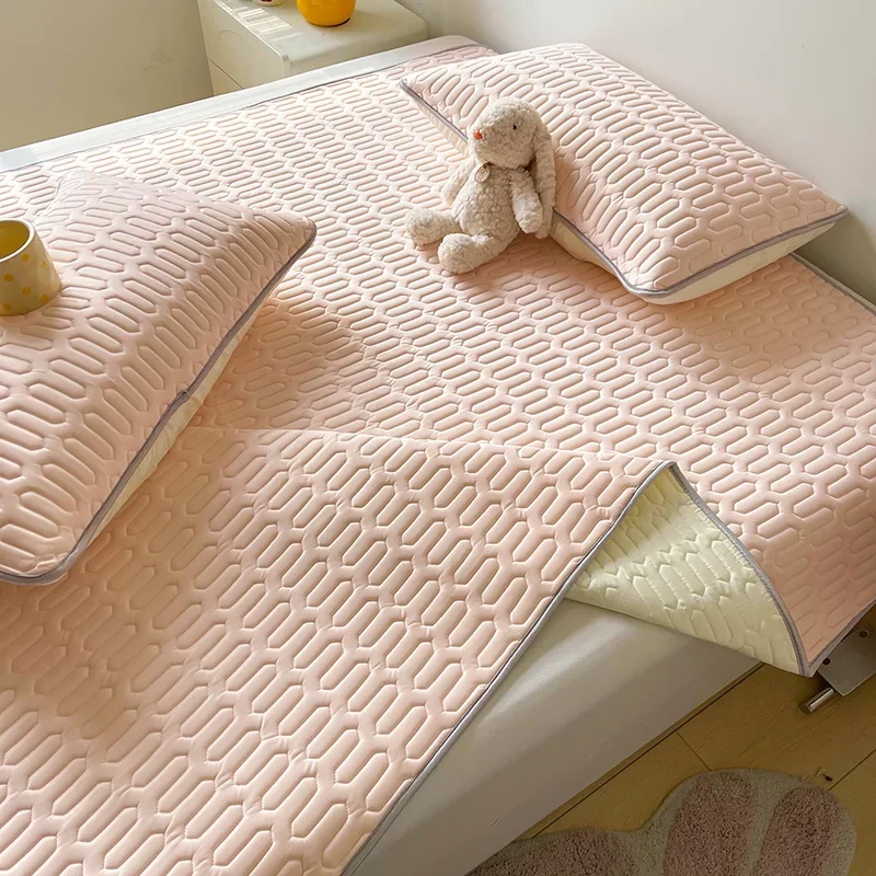 Latex Summer Mat Kit Cooling Feel Bed Pad And Pillowcase Cold Sleeping Bed Mat For Summer Breathable Folding Cool Mat  침대헤드