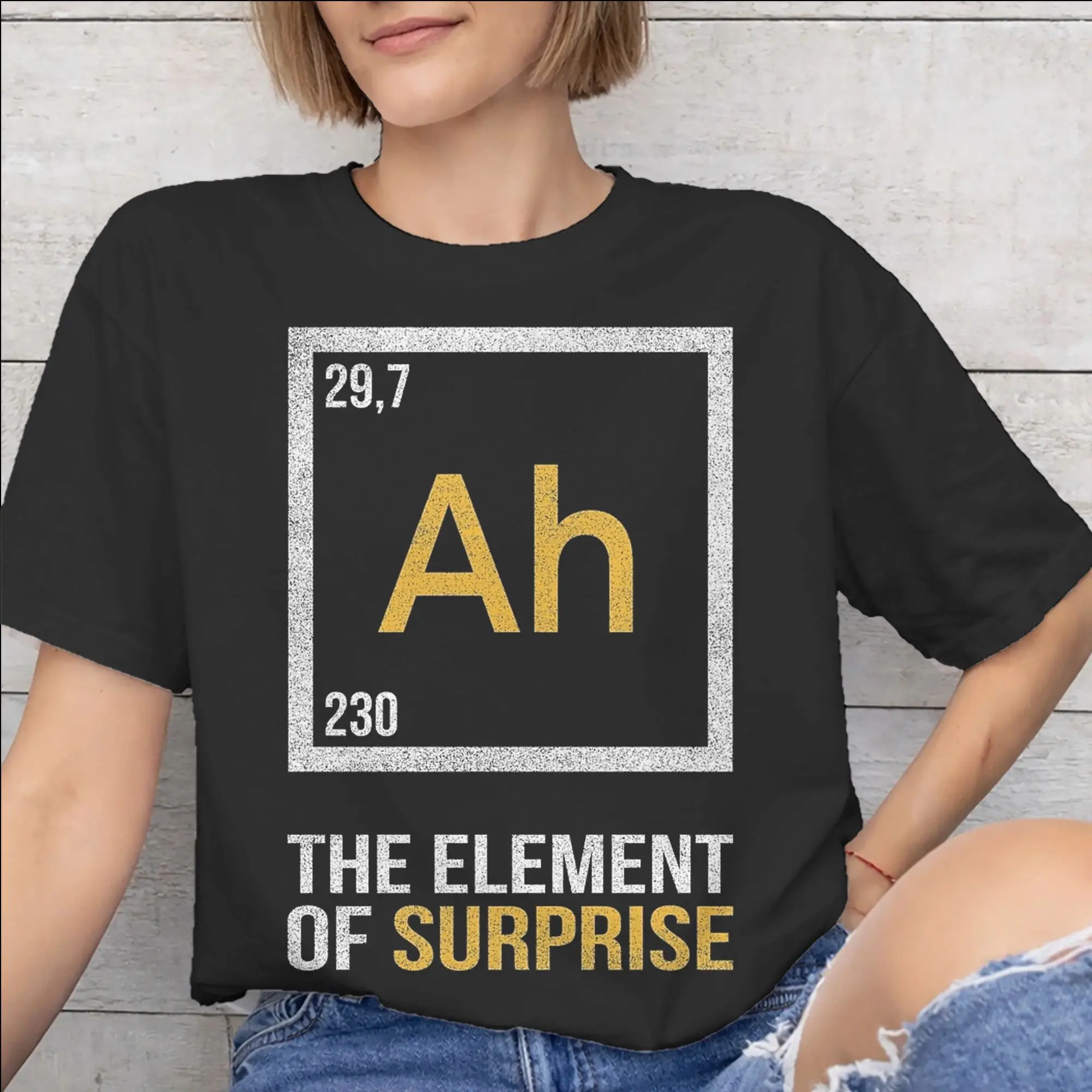 Men Women Graphic Printing Ah! The Element Of Surprise  T Shirt Tee Cotton  T-shirts Clothes