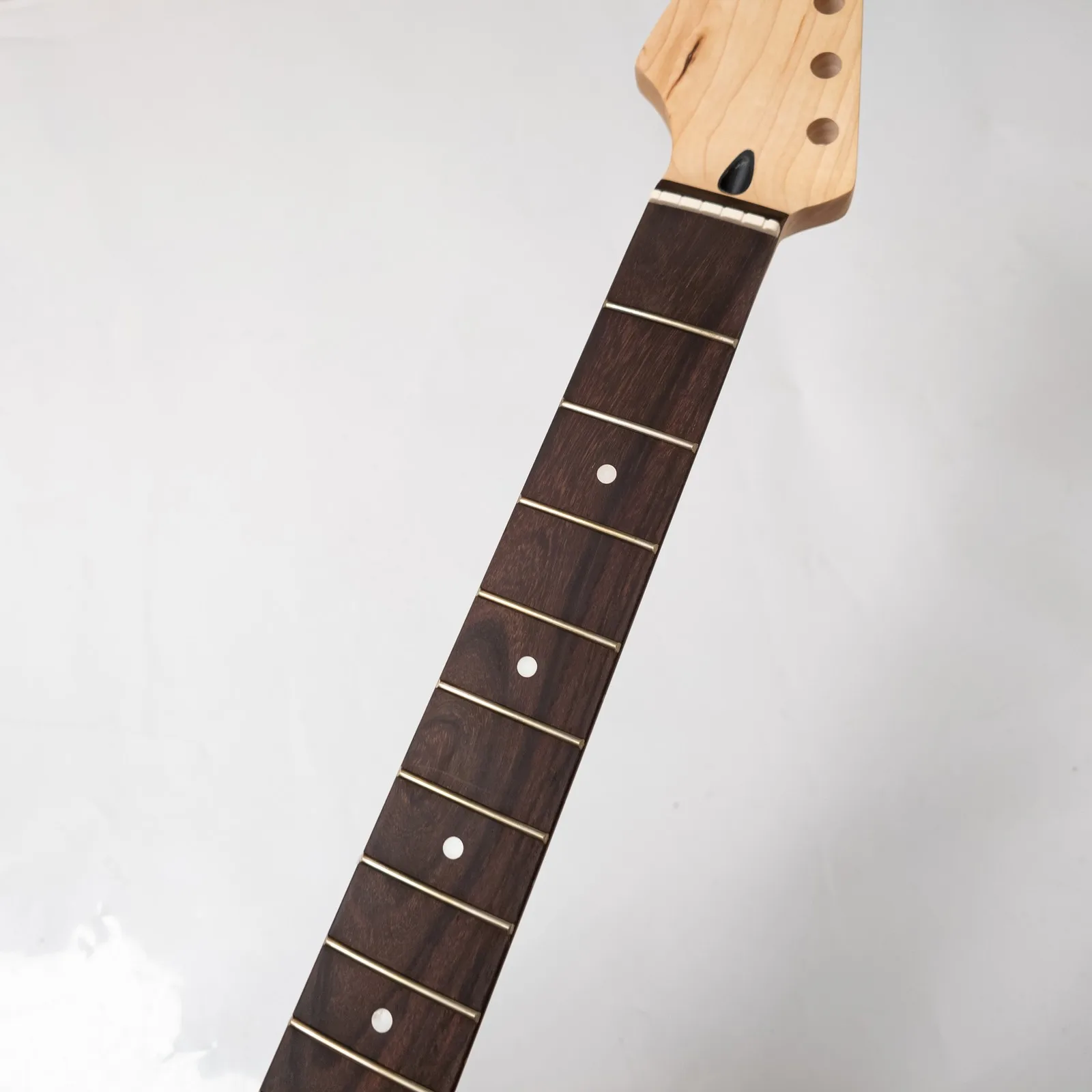 Left Hand Maple Guitar Neck 25.5 Inch 22 Medium Jumbo Frets Bone Nut Modern C Matte Finish