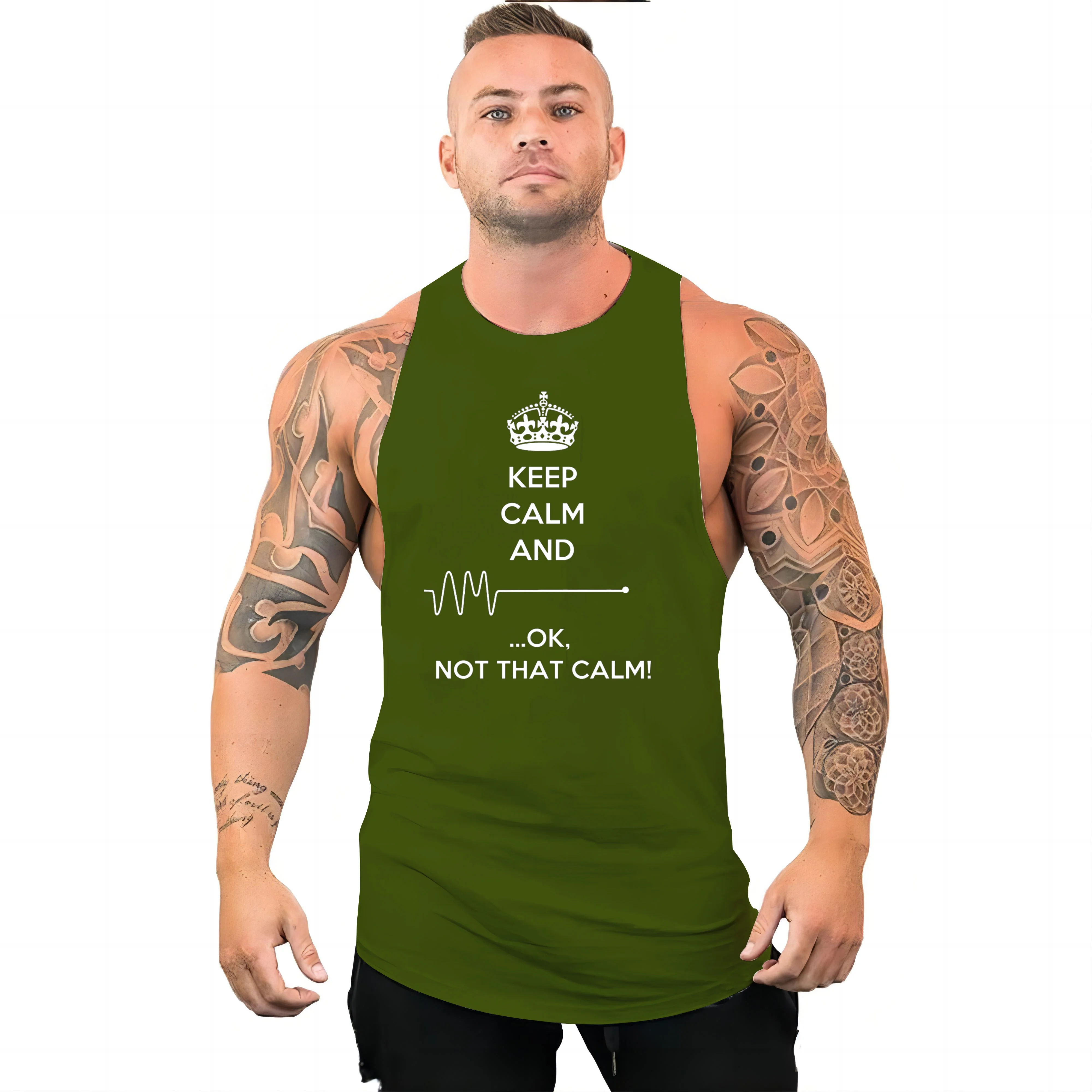 2d Creative Printed Outdoor T-Shirt Sports Style Casual Breathable Round Neck Four Seasons Gym Adult Men'S Clothing Tank Tops