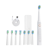 Yunchi Y5 Adult Rechargeable Electric Toothbrush IPX7 Waterproof 8 Brush Heads 30 Days Life 5 Brushing Modes 2 Min Timer