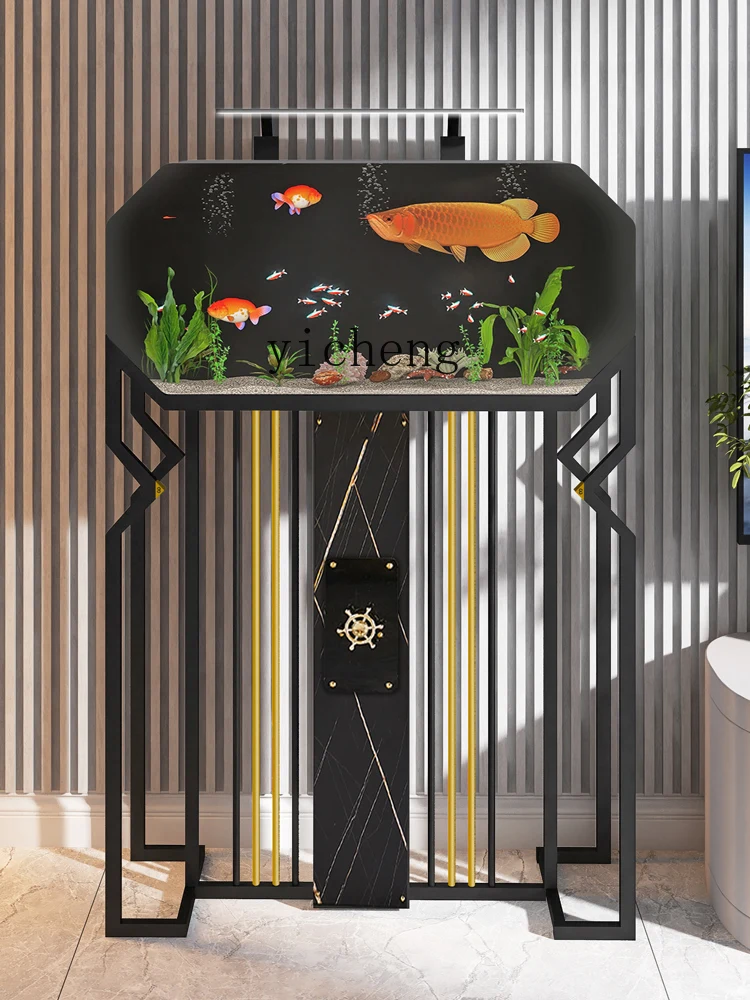 ZK Acrylic Integrated Semicircle Creative and Slightly Luxury Partition Wall Entrance Fish Globe Octagonal Aquarium