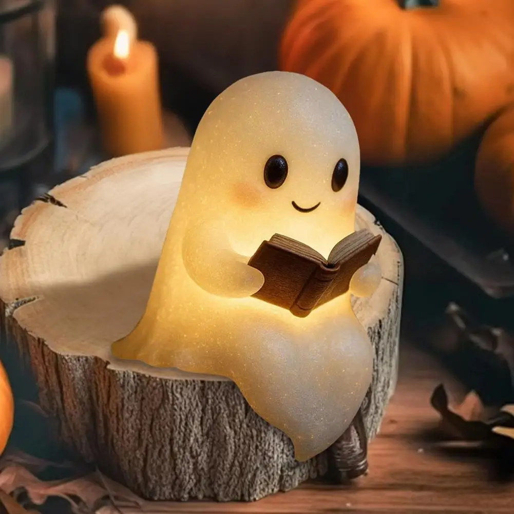 

Halloween Ghost Led Night Light Ghost Table Lamp Book Light Cute Cartoon Birthday Gifts for Bedroom Bedside Sleep