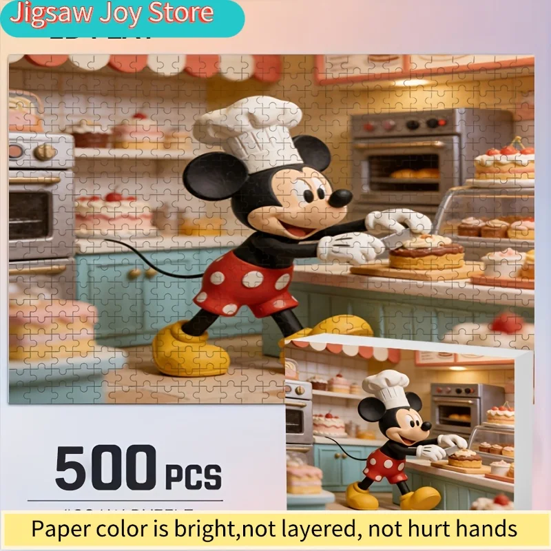 

Disney Stitch and Mickey Mouse 2D Flat Poster Jigsaw Puzzle, Frameless Print for Adults, Fun Brain Teaser, Ideal for Christma