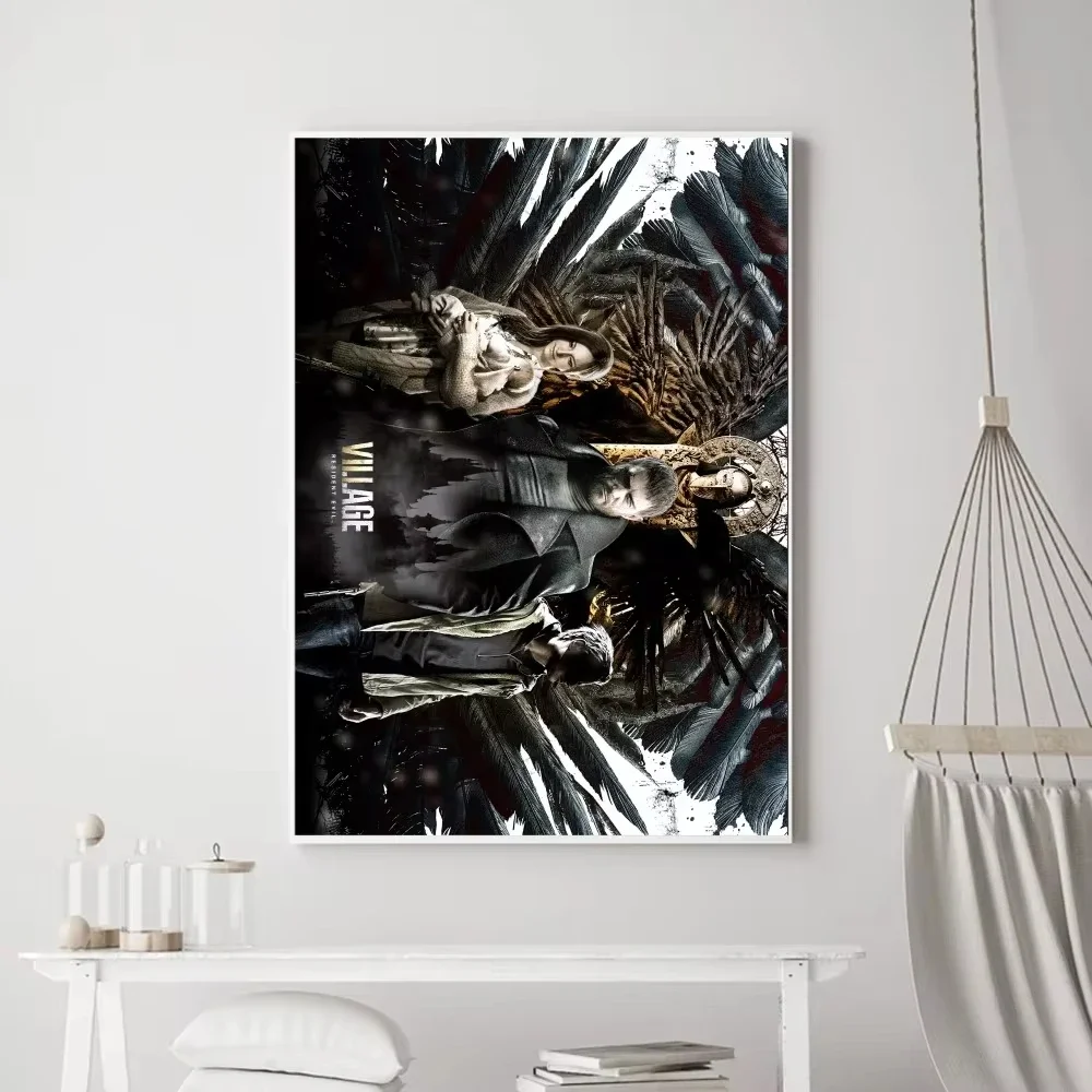 Resident-Evil 8 Village Hot Video Game Poster Prints Wall Painting Bedroom Living Room Wall Bar Restaurant Canvas Painting