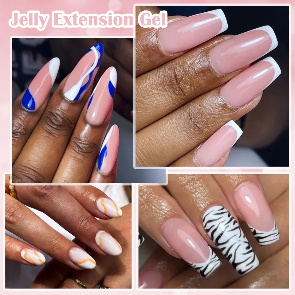 50 ml de gel de extensión de uñas tipo gelatina libre de TPO, constructor de uñas, goma francesa, Venalisa, color natural transparente, gel de construcción UV removible en remojo 6
