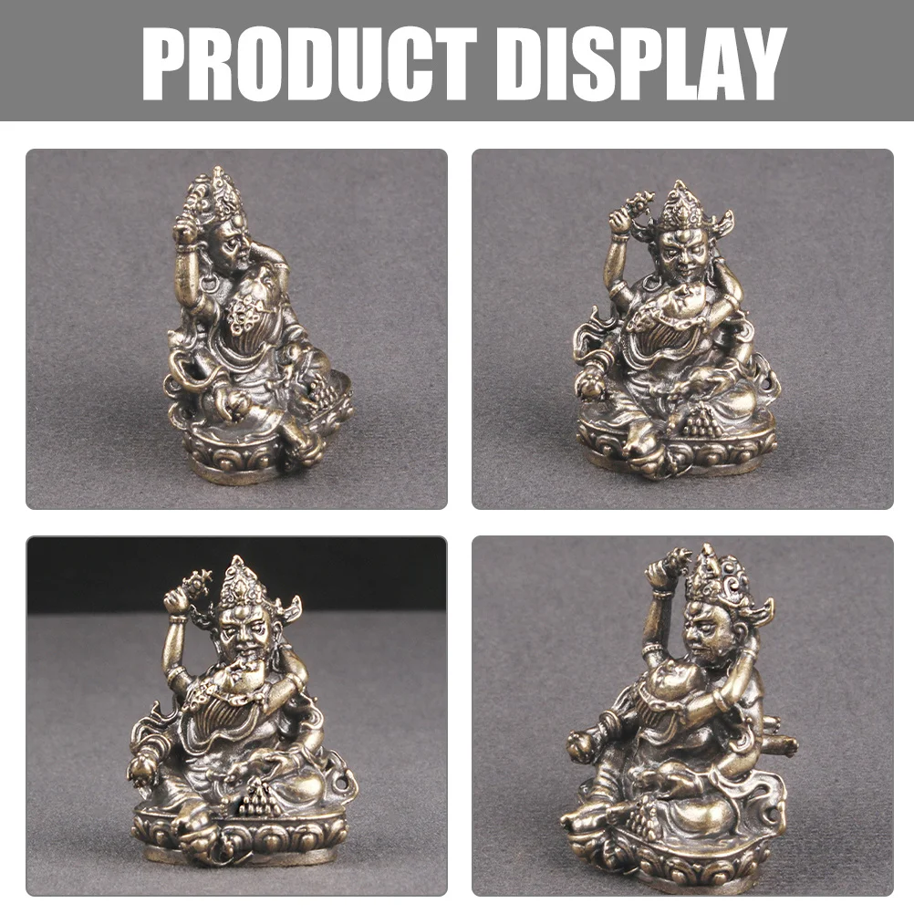 

2pcs Vintage Brass Buddha Statue Craft Desktop Decor For Home Indoor Tabletop Ornament Of Wealth Luck Prosperity Feng Shui