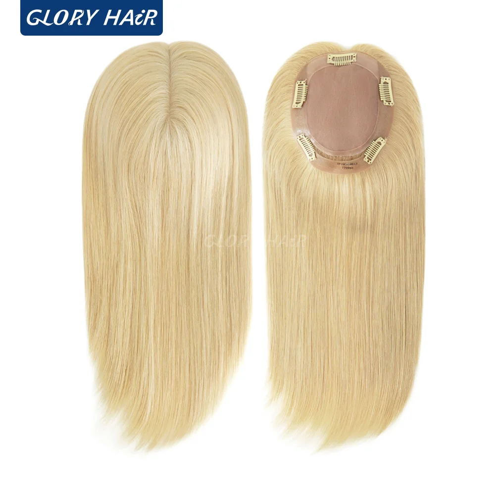 

TP29 - Шелковый топпер с полиуретановой основой, женский парик-накладка, светлый, 16 дюймов, с кружевной передней частью, 100% натуральные человеческие волосы, парик для женщин