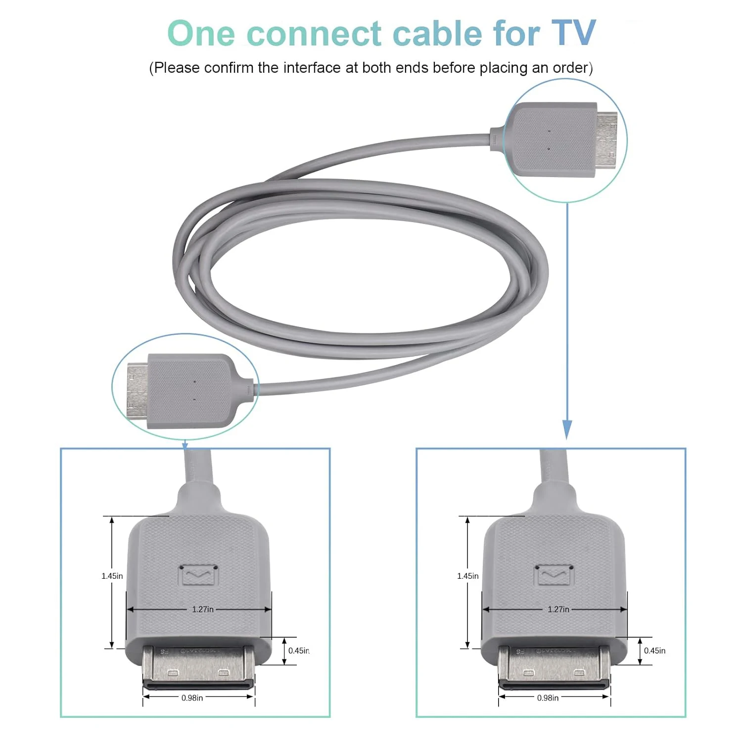 BN39-02615A Connect Cable is for 32-inch Frame QLED TV QN32LS03BBG QE32LS03TBK QA32LS03TNW QE32LS03TCU QE32LS03BBU QA32LS03BBK