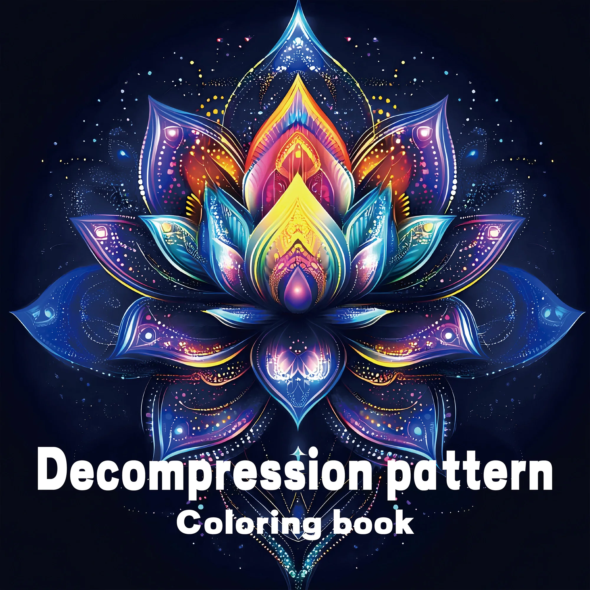 High-Quality Patterned Colouring Book for Stress Relief - Dark Color Palette Doodling