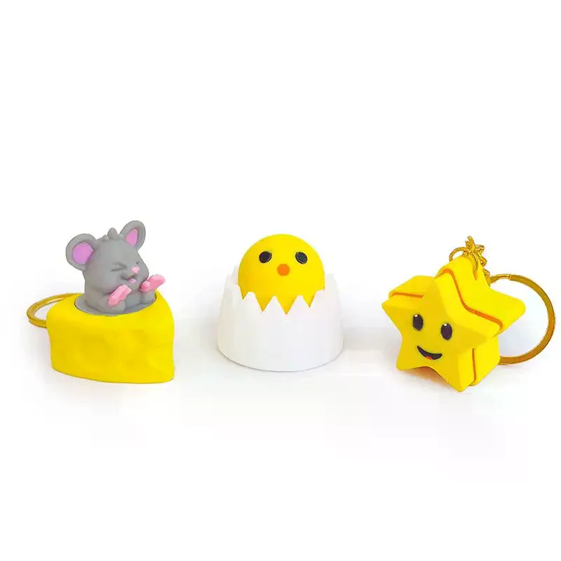Mini 3D Printed Mushroom Turtle Clicker Keycap Press Decompressor Fingertip Stress Relief Venting Toys Fun Creative Toys Gifts