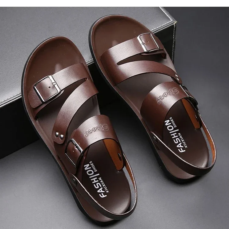 Bequeme Herren-Sandalen mit weicher Sohle, rutschfest, verschleißfest, verstellbare Schnalle, atmungsaktiv, lässige Slip-On-Schuhe-HX2024 – Detail 9