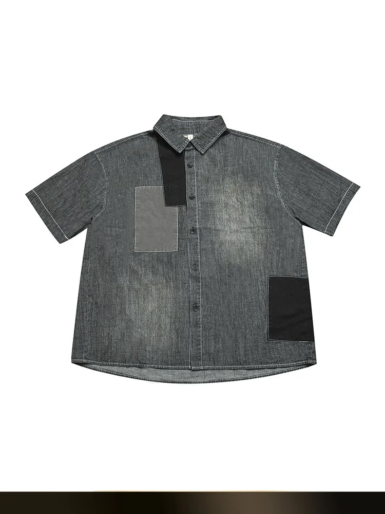 

NTED Japanese Sle Waed Vintage ort Sve irt Loose Couple Sle Cotton Summer Outerwear Men's Faion Casual irt