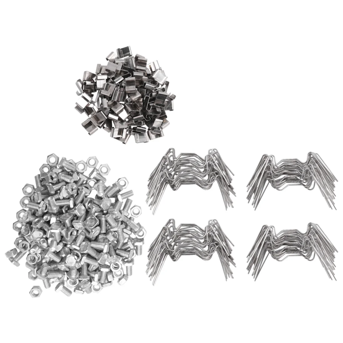 400Pcs Greenhouse Repair Kit Include 100 Glazing Clips W Wire Clips 100Z Overlap Clips and 100 Greenhouse Nuts and Bolts