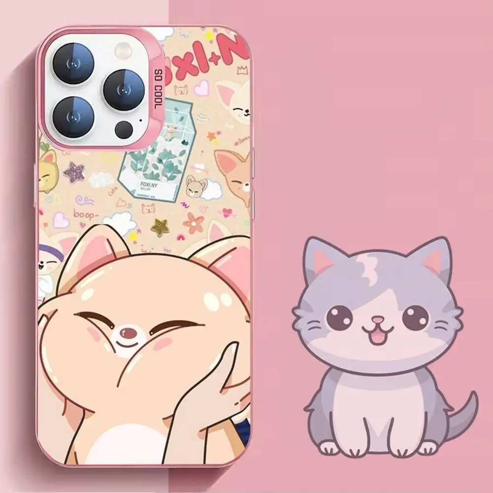 حافظة هاتف S-Stray-K-Kids-s Skzoos Kpop لهاتف iPhone 16,15,14,13,12,11,Mini,Pro,SE,MAX غطاء سيليكون وردي غير لامع