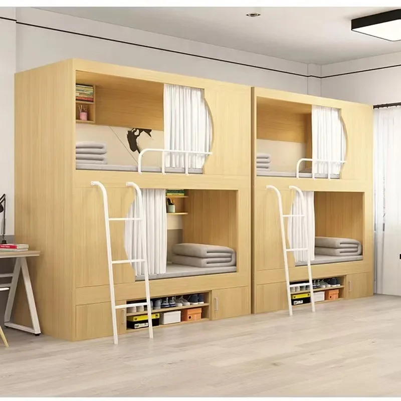 

Dormitory with iron frame beds for upper and lower floors, employee dormitories, esports, double decker beds, space capsu