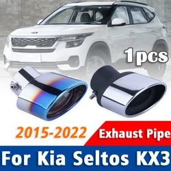 For Kia Seltos KX3 2015-2022 1Pcs Stainless Steel Exhaust Pipe Muffler Tailpipe Muffler Tip Car Rear Tail Throat Accessories