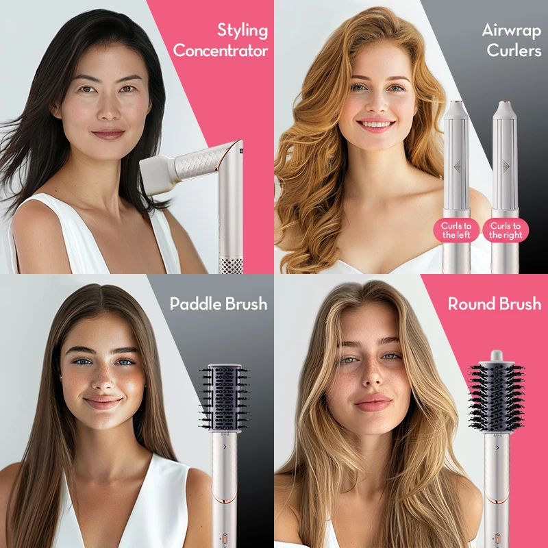 IB sikat pengering rambut kecepatan tinggi, sisir pengering rambut pelurus Multi-Styler, sisir pengering cepat, pengeriting Ion negatif, bulu babi. 5 In 1