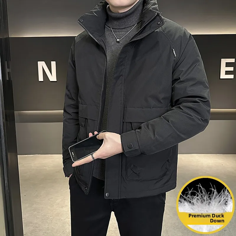 

Men's down Jaet Du Feather Warm Casual Stand Collar Windproof Cold-resistant Faionable Outdoor Ci Life Winter Coat