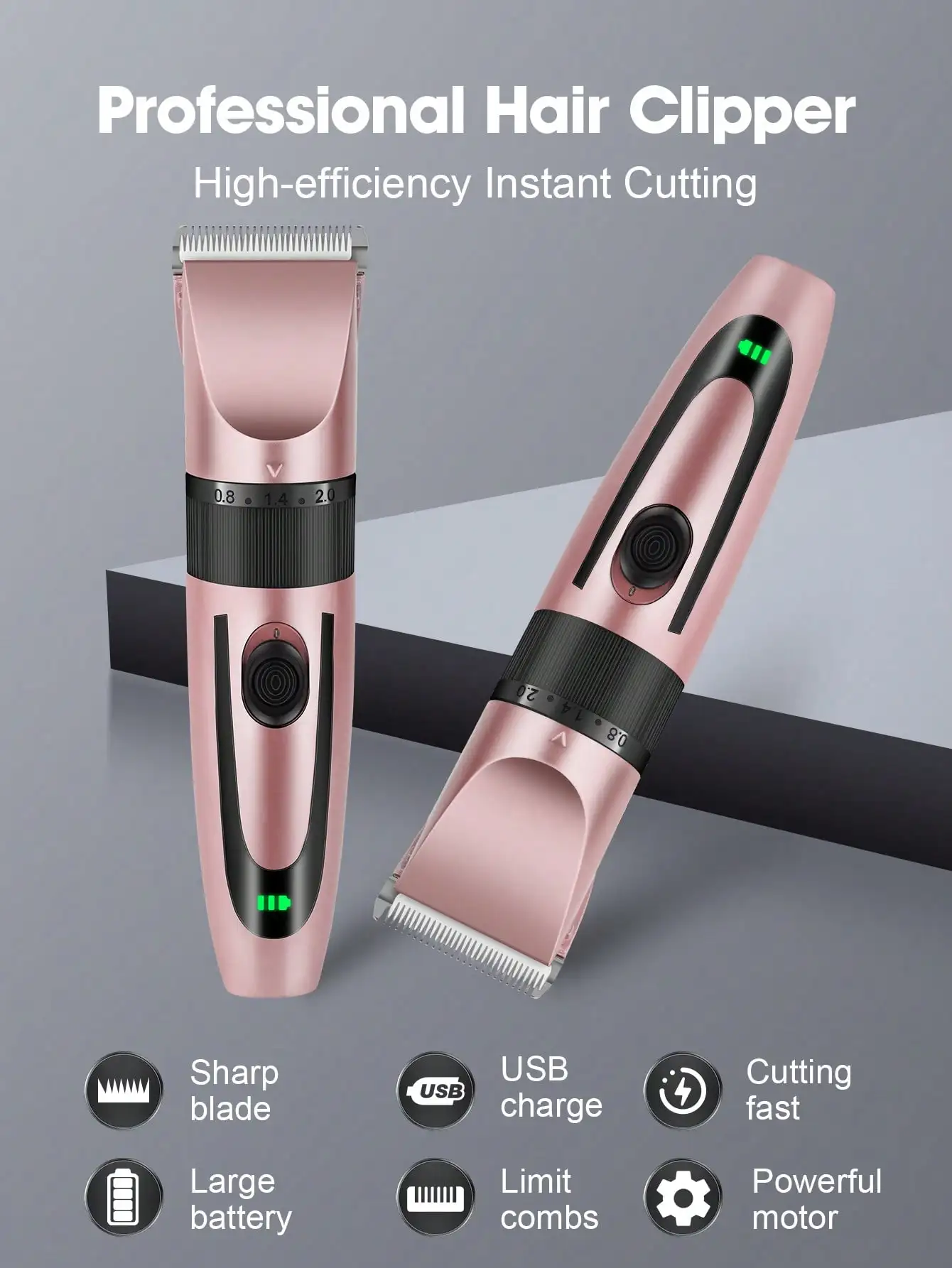 Cordless Hair Clipper, Unisex, With Indicator Light, Model Hi-800, 2 Color Options, Suitable For Home Haircut image 3