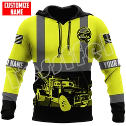 Tessffel Custom Name Trucker Driver Worker Retro Tattoo Tracksuit 3DPrint Men/Women Long Sleeves Pullover Casual Funny Hoodies V