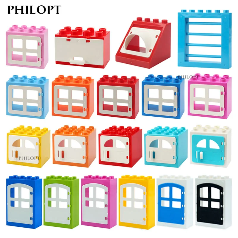 Big Size DIY Building Blocks Window Doors And Household Bulk Parts Model Compatible Large Bricks Toys Accessories Kids Toy Gifts