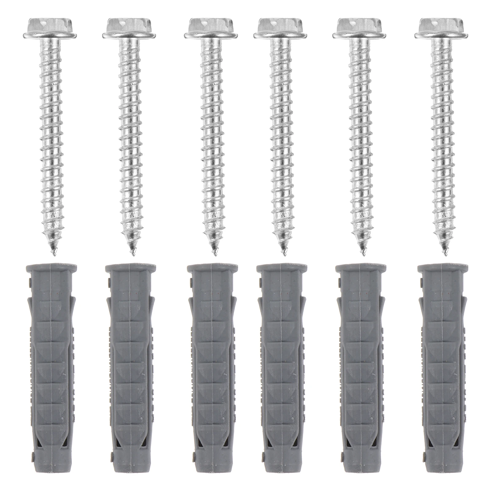 

6pcs Carbon Steel Drywall Anchors Self Drilling Expansion Screws Plastic Hollow Wall Brackets Mounting Hardware Durability
