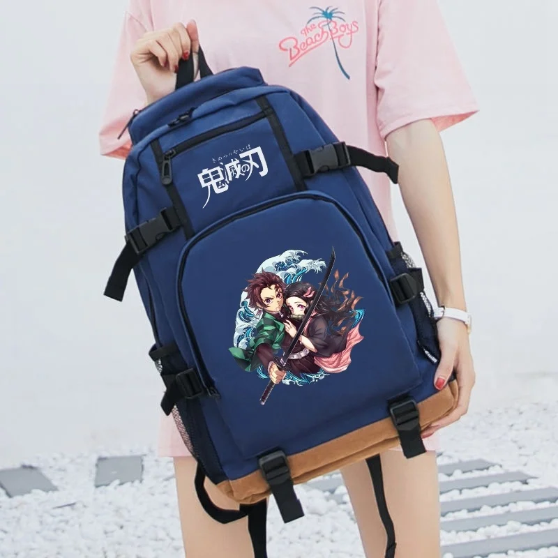 Anime Kimetsu no yaiba Backpack Shoulder Bags Men Teens Rucksack High-capacity Travel Bags Student Schoolbag Mochila